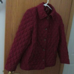 GALLERY WOMEN'S SZ M COAT CRANBERRY BURGUNDY JACKET QUILTED WINTER OUTERWEAR SKI